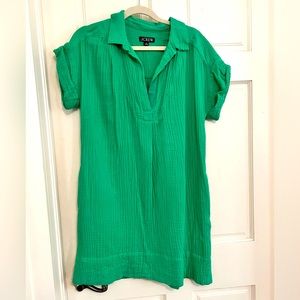 J Crew Gauze Dress with Pockets, Medium, Kelly Green